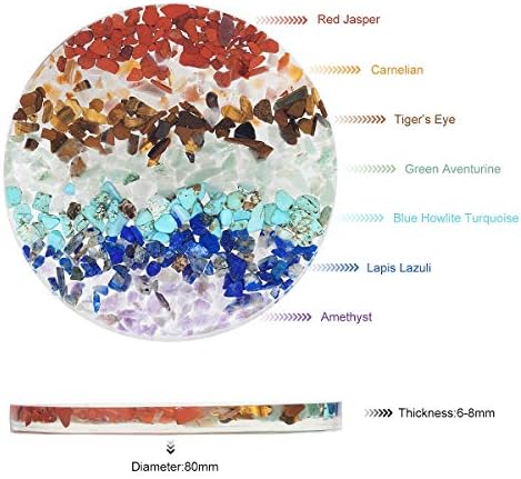 Nupuyai 7 Chakra Crystal Slice Set for Home Office