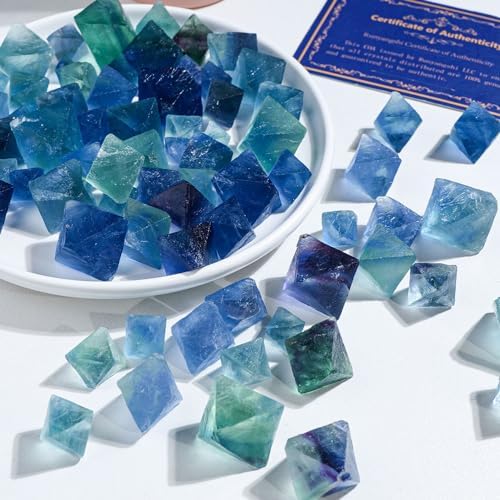 Wholesale Blue Fluorite Octahedron Healing Stone Home Decor