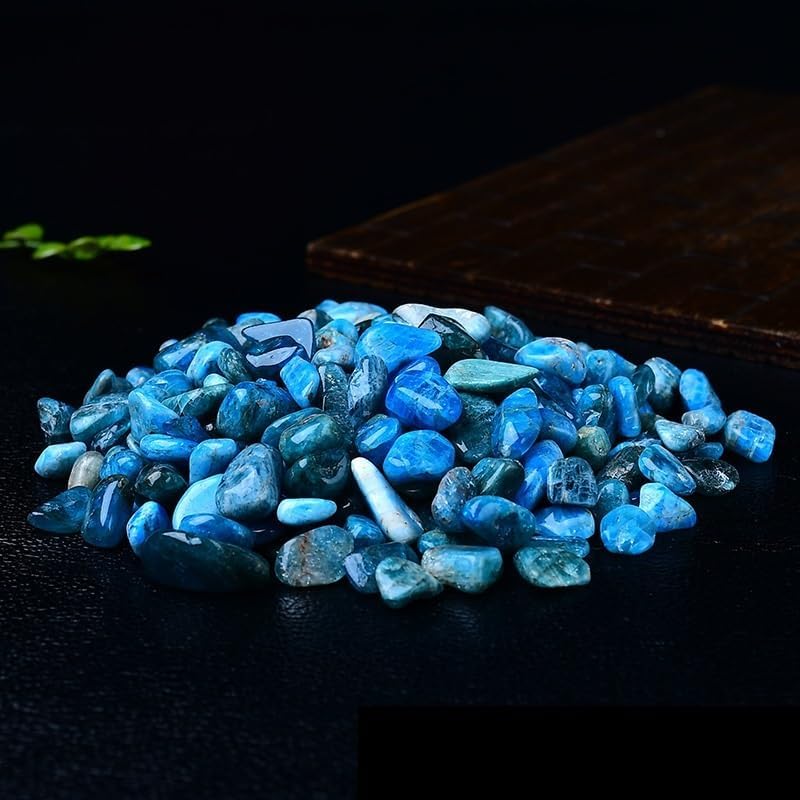 NASTYA Natural Blue Apatite Crystal Gravel 7-9mm 1000g