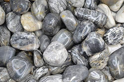 Fantasia Black Cream Chert Stones 3 Lbs Tumbled Size 9