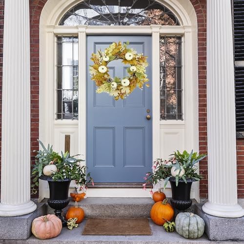 22 Inch Artificial Fall Wreath Autumn Door Decor