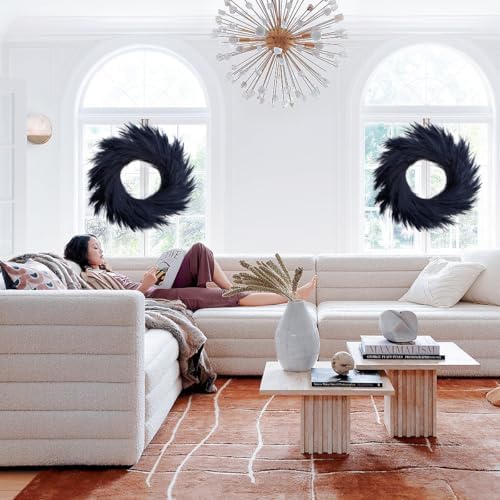 27 Artificial Pampas Grass Wreath - Black