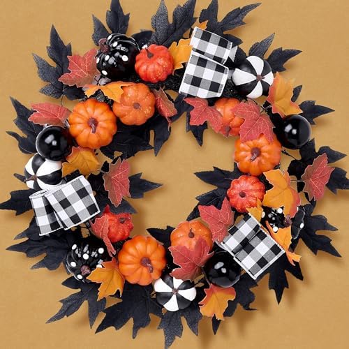 Valery Madelyn 24 Inch Collapsible Halloween Wreath with Lights