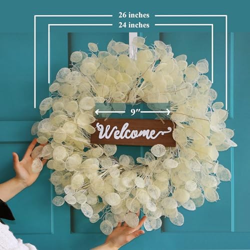 22 to 24 Off White Wreath for Front Door