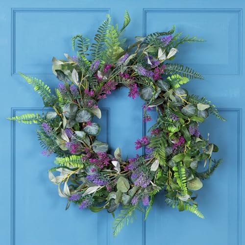 Northlight Lavender and Mixed Foliage Artificial Floral Wreath 22 Inch