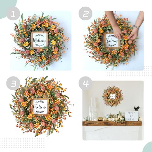 Idyllic Summer Wreath Front Door Autumn Decor