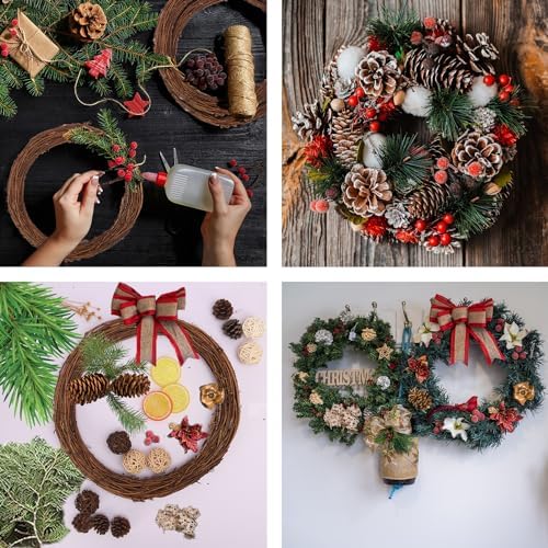 9 Pcs 10 Inch Natural Grapevine Wreath Set for DIY Crafts and Home Decor