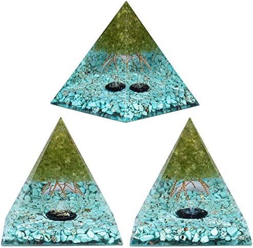 Nupuyai Tree of Life Orgone Pyramid with Crystal Sphere for Meditation and Healing