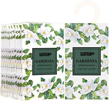 MYARO 12 Pack Gardenia Scented Sachets for Closet
