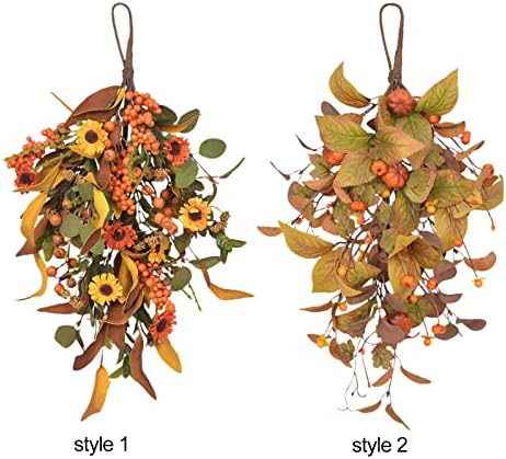 197 Inch Fall Harvest Teardrop Wreath Wall Hanging