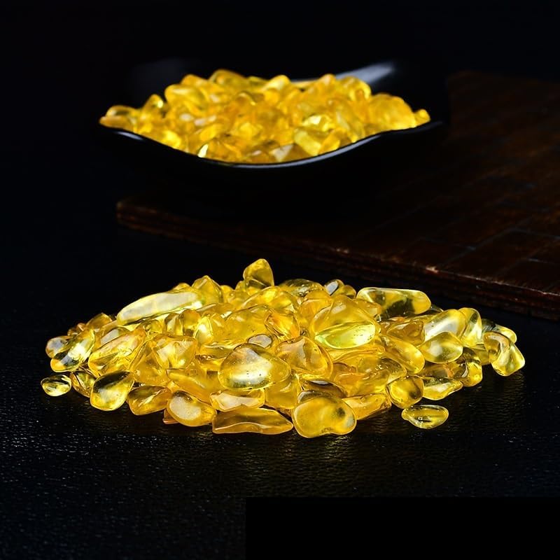 NASTYA Natural Yellow Crystal Gravel Tumbling Stones 9-12mm