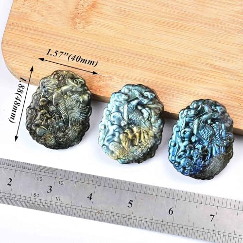 AMOYSTONE Labradorite Healing Palm Stone for Jewelry and Decoration