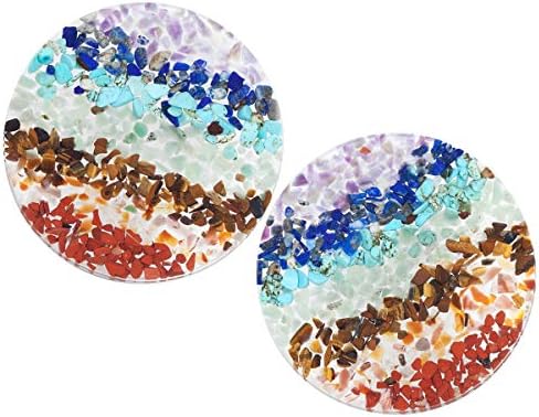 Nupuyai 7 Chakra Crystal Slice Set for Home Office