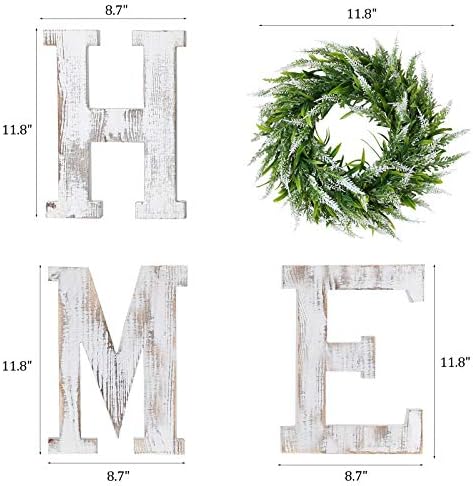 LOSOUR Farmhouse Decor Wood Letters Wreath