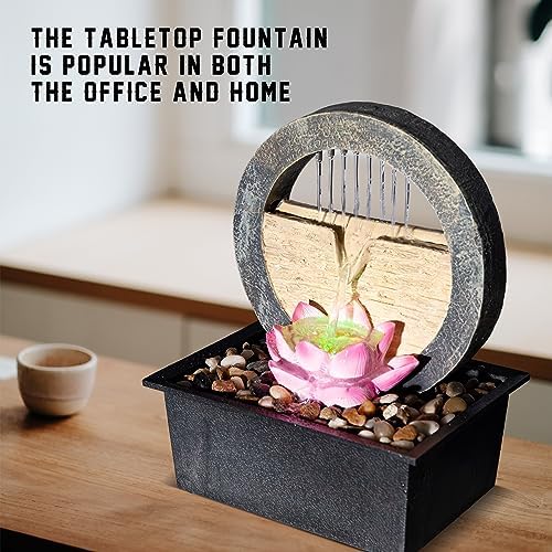 Vipush Tabletop Water Fountain with LED Light