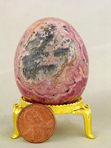 Rhodochrosite Healing Egg with Stand 46x37mm Reiki Activated