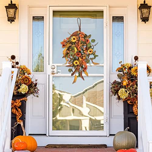197 Inch Fall Harvest Teardrop Wreath Wall Hanging