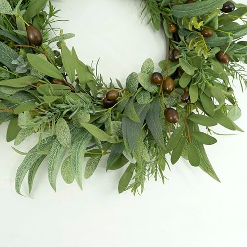 22 Inch Olive Wreath Front Door Decor