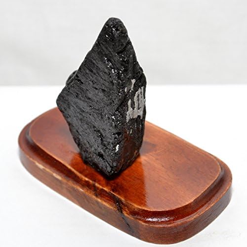 HQRP 78mm Black Tourmaline Crystal on Wood Base