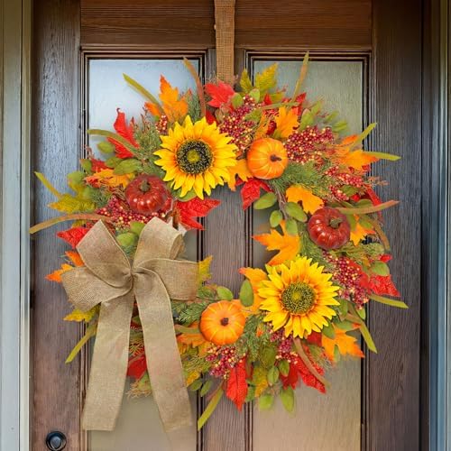 ICX 24-26 Inch Fall Wreath with Lights