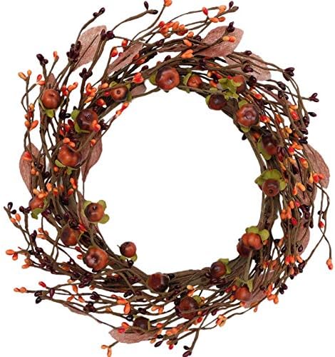 Idyllic Mini Pumpkin Wreath for Front Door 12 Inch Decor
