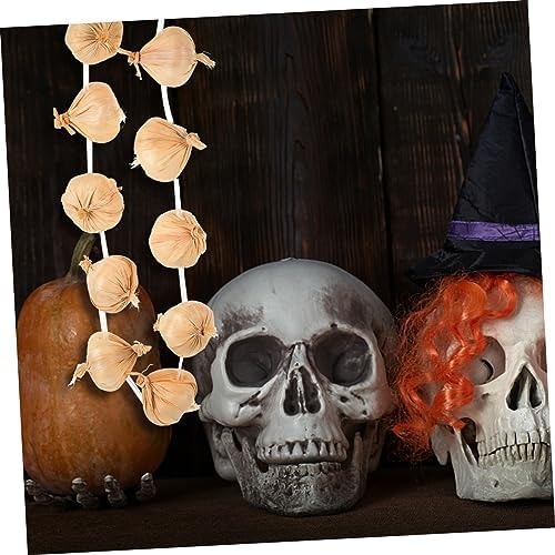 Cabilock Realistic Garlic String Wreath Decor Prop