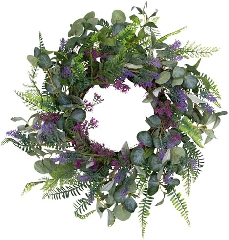 Northlight Lavender and Mixed Foliage Artificial Floral Wreath 22 Inch