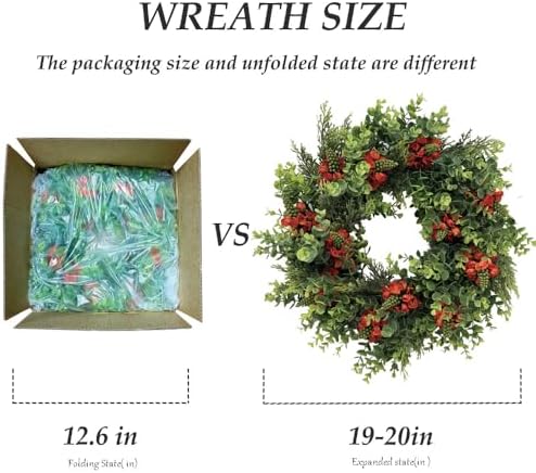 20 Inch Spring Summer Wreath for Front Door Decor