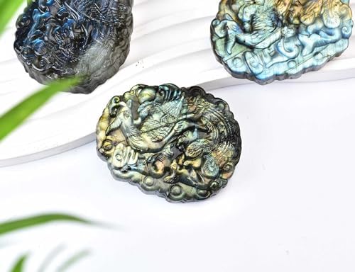 AMOYSTONE Labradorite Healing Palm Stone for Jewelry and Decoration