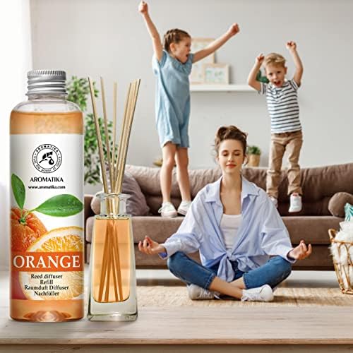 Aroma Organic Reed Diffuser Refill with Natural Orange Essential Oil 200ml