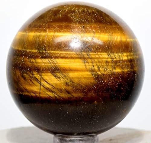 48mm Golden Tiger Eye Sphere with Stand for Home Decor