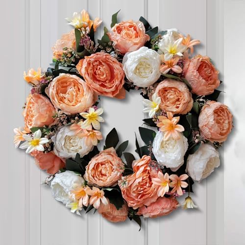 WANNA-CUL 20 Inch Spring Wreath for Front Door Decor