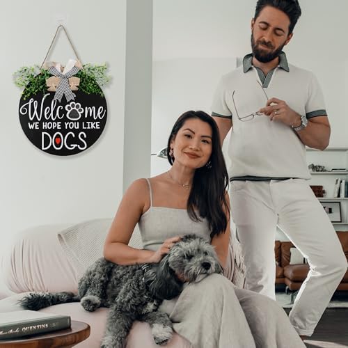 Zavothy Interchangeable Welcome Wreath Sign for Farmhouse Front Porch Decor