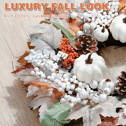 Fall Decorations for Home 20 Inch Wreath with Lights