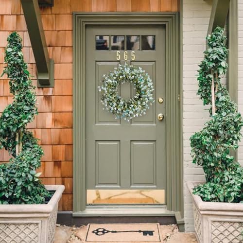 Summer 24-Inch Wreath Blue Flower Front Door Decoration