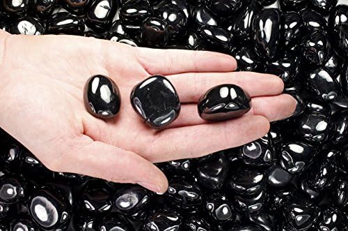 Fantasia Tumbled Black Jet Stones 1 lb - Small 075-125
