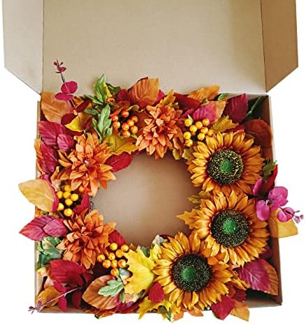Tokcare 20 Inch Fall Wreath for Front Door