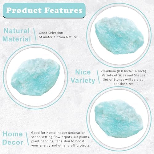 Crocon 12 LB Blue Aragonite Rough Stones Bulk for Tumbling Polishing and Chakra Healing