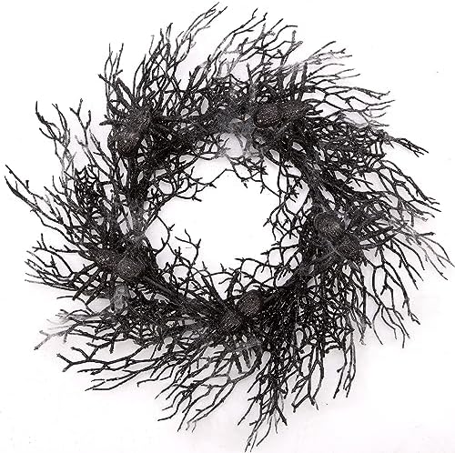 18 Inch Halloween Wreath with Spiders and Webs