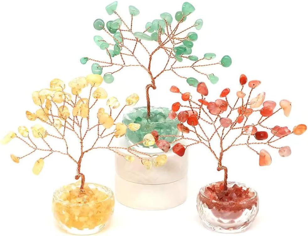 Crystal Money Tree with Citrine and Amethyst Stones