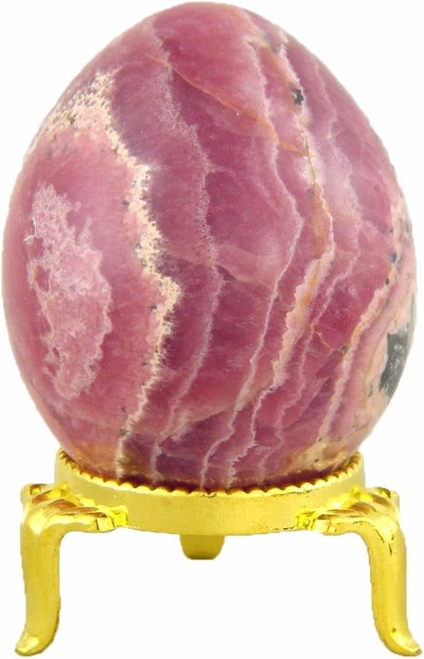 Rhodochrosite Healing Egg with Stand 52mm x 41mm