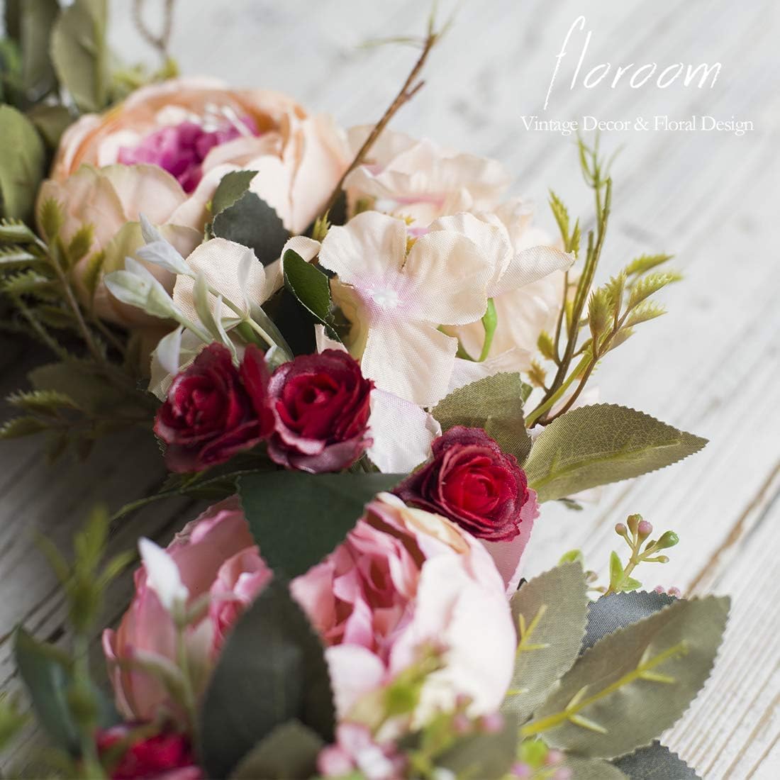 Floroom Floral Wreath 15-16 Inches Front Door Decor