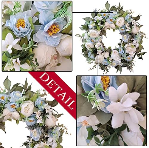 WANNA-CUL 24 Inch Spring Floral Wreath for Front Door