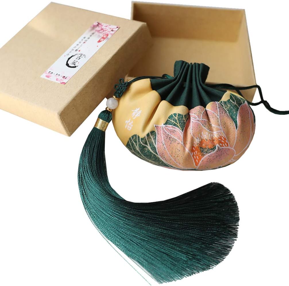 JOEBO 1 Set Vintage Embroidery Silk Gift Sachet Bag with Tassel