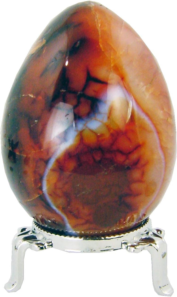 Carnelian Agate Egg Lapidary Healing Stone with Stand