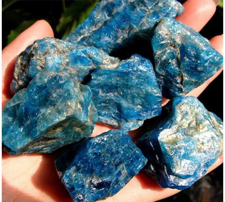 Blue Apatite Healing Crystal Rough Stones for Tumbling and Wire Wrapping