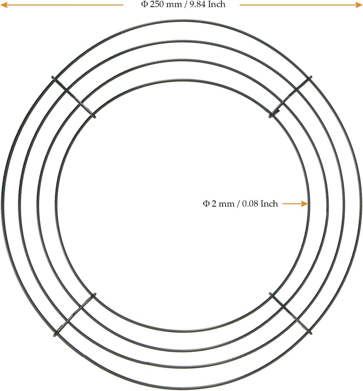 25 Pack 10 Inch Round Metal Wreath Frame Ring Green
