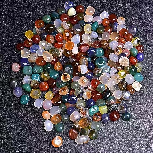 DECORN 1lb Bulk Natural Multicolor Agate Tumbled Stones for Decoration and Healing