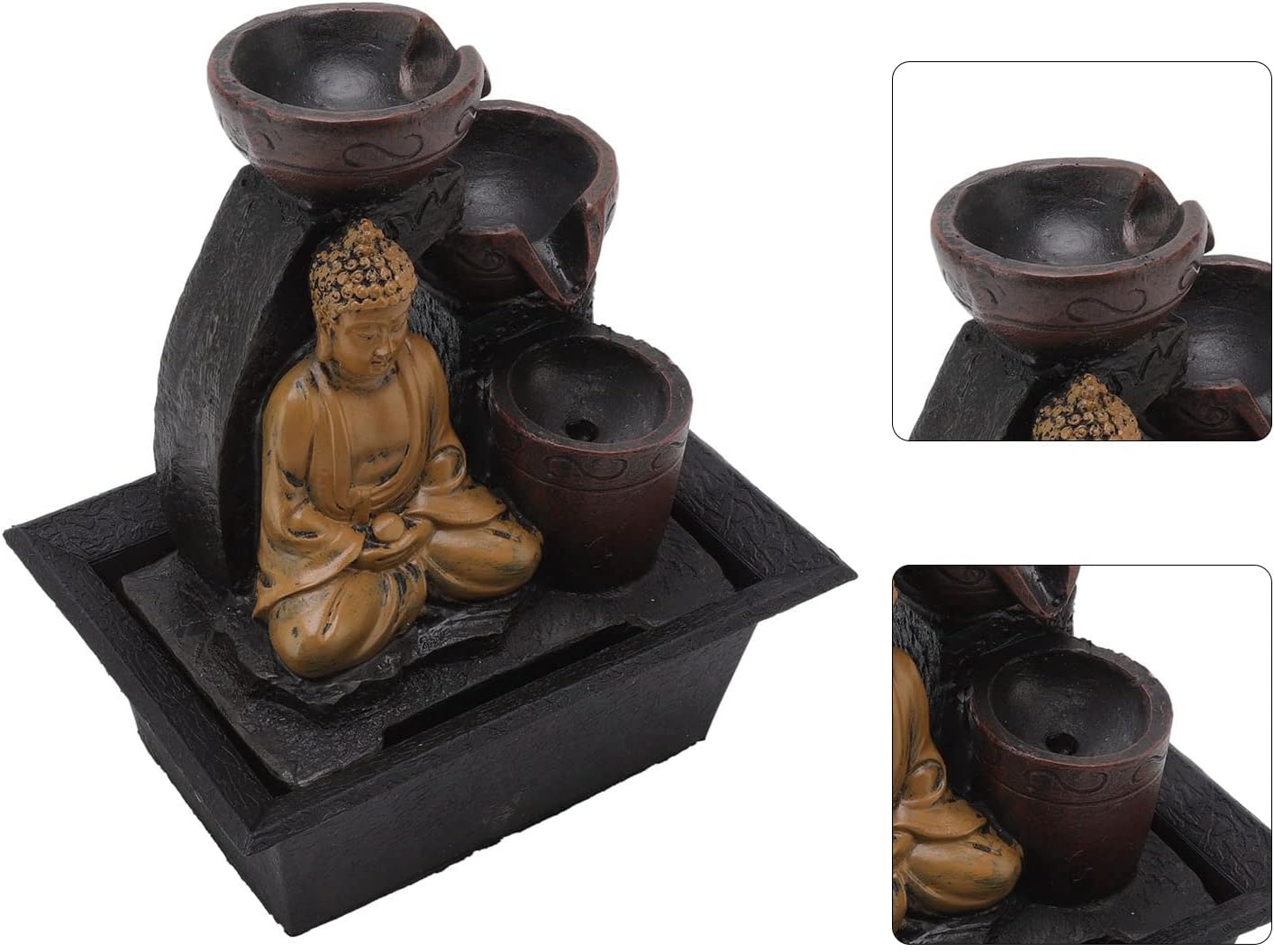 Buddha Tabletop Water Fountain with LED Lights