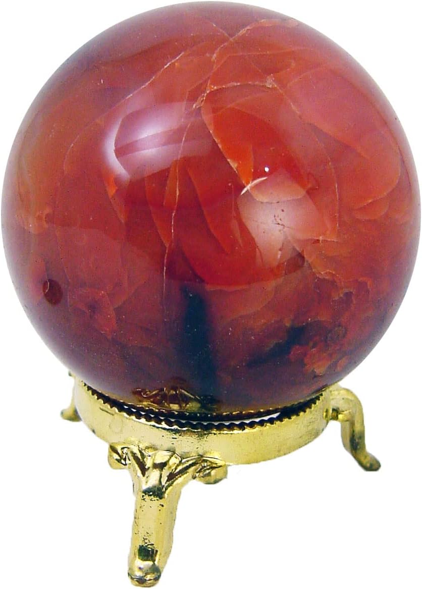 Carnelian Agate Sphere 68mm with Stand for Healing